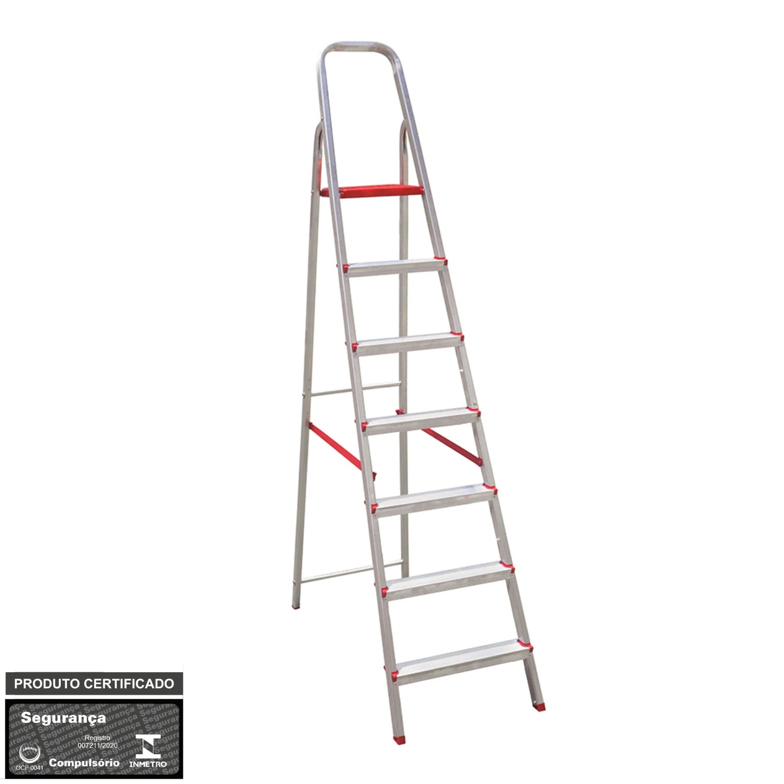 Escada De Alumínio Tesoura Botafogo Lar & Lazer 7 Degraus